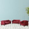 Red Lint Loveseat Sofa Set