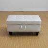 Powder Color Semi PU Synthetic Leather Storage Ottoman