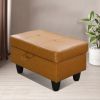 Ginger Faux Leather Living Room Sofa Ottoman