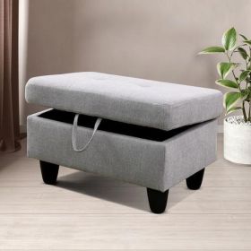 Grey Flannel Living Room Sofa Ottoman