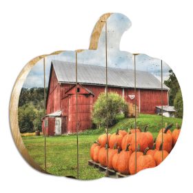 "Pumpkins for Sale" By Artisan Lori Deiter Printed on Wooden Pumpkin Wall Art