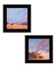 "Scenic Landscapes With Barns" 2-Piece Vignette by Jim Musial, Ready to Hang Framed Print, Black Frame