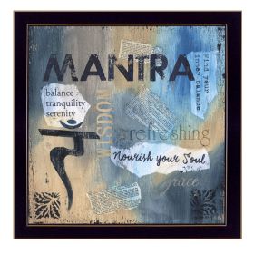 "Yoga Series - Mantra" By Debbie DeWitt, Printed Wall Art, Ready To Hang Framed Poster, Black Frame