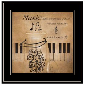 "Music" by Robin-Lee Vieira, Ready to Hang Framed Print, Black Frame