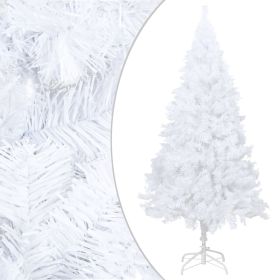 Artificial Christmas Tree with Thick Branches White 6 ft PVC