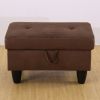 Chocolate Flannel Living Room Sofa Set Ottoman