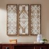 Natural Mandal Two-tone Geometric 3-piece Wood Wall Decor Set