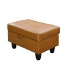 Ginger Faux Leather Living Room Sofa Ottoman