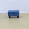 Blue Flannelette Living Room Sectional Ottoman