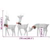 Christmas Reindeer Family 106.3"x2.8"x35.4" Silver Cold White Mesh