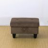 Brown Corduroy Fabric Living Room Sectional Ottoman