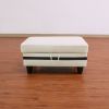 White And Black Semi PU Synthetic Leather Storage Ottoman