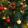 Artificial Christmas Tree with Baubles and LEDs Green 5 ft