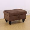 Chocolate Flannel Living Room Sofa Set Ottoman