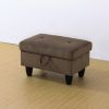 Brown Corduroy Fabric Living Room Sectional Ottoman