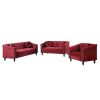 Red Lint Loveseat Sofa Set