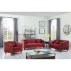 Red Lint Loveseat Sofa Set