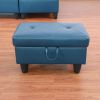 Denim Semi PU Synthetic Leather Ottoman Living Room Sofa