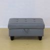 Dark Grey Semi PU Synthetic Leather Storage Ottoman