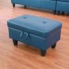 Denim Semi PU Synthetic Leather Ottoman Living Room Sofa