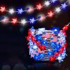 1pc, Flag String Lights, 4th Of July Memorial Day American Flag Stars Decoration String Lights, Battery Operated With Multi-Function Remote Lights, Ho