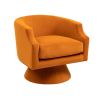 360 Degree Swivel Cuddle Barrel Accent Sofa Chairs, Round Armchairs with Wide Upholstered, Fluffy Velvet Fabric Chair for Living Room, Bedroom, Office