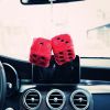 Creative Plush Dice Hanging Ornament for Car Rearview Mirror Home D√©cor, Red