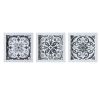 Black and White Tiles Distressed Black and White Medallion Tile 3-piece Wall Decor Set