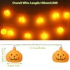 Halloween String Lights 59IN Total Length Pumpkin LED Lamps