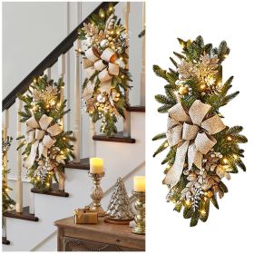 Christmas Door Hanging Christmas Wall Decoration (Option: Gold Without Light)