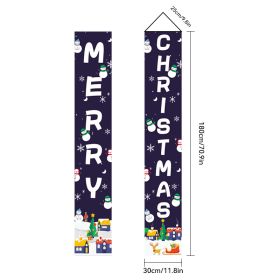 Christmas Couplet Old Man Nutcracker Snowman Christmas Decoration Flag (Option: Oxford Cloth 30x180cm-SDDL023301811)