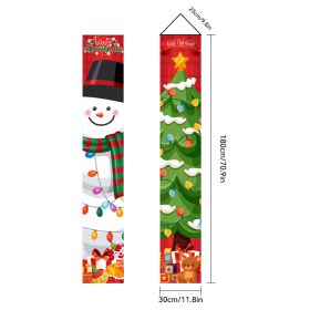 Christmas Couplet Old Man Nutcracker Snowman Christmas Decoration Flag (Option: Oxford Cloth 30x180cm-SDDL023301813)