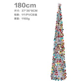 Christmas Colorful Retractable Folding Christmas Tree Decorative Ornaments (Option: 180cm)