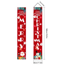 Christmas Couplet Old Man Nutcracker Snowman Christmas Decoration Flag (Option: Oxford Cloth 30x180cm-SDDL023301812)