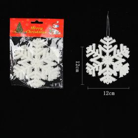 Plastic White Snowflake String Window Christmas Party Place Pendant (Option: 237NO)