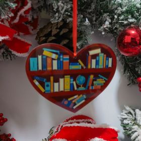 Holiday Decoration Christmas Tree Ornaments Acrylic Pendant Heart-shaped Bookshelf (Option: 2Style)