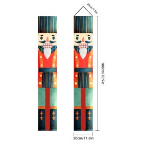 Christmas Couplet Old Man Nutcracker Snowman Christmas Decoration Flag (Option: Polyester Fabrics 30 X180cm-SDDL023301814)