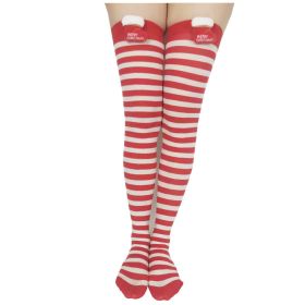 Christmas Striped Socks With Cute Accessories (Option: Red Stripes Christmas Socks -Average Size)