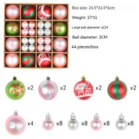 Christmas Tree Decoration Colorful Ball Gift Set (Option: R2 5 Pink Style)