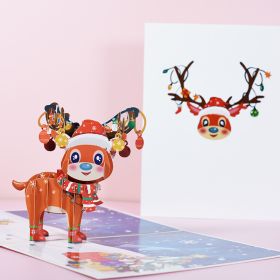 Holiday Greetings New Creative 3D Stereoscopic Greeting Cards (Option: Christmas Deer)