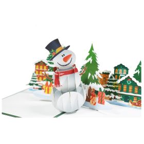 Holiday Greetings New Creative 3D Stereoscopic Greeting Cards (Option: Christmas snowman)