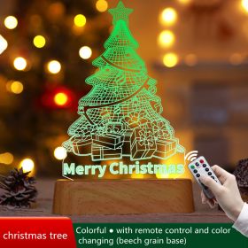 Lamp Acrylic LED Night Lights New Year Valentines Day Christmas Kids Gift Christmas Ornaments (Option: Colored Christmas Tree-4.5V)