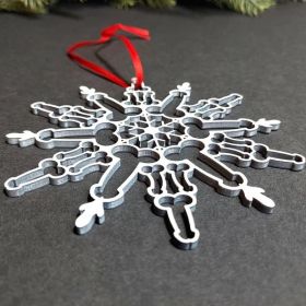 Christmas Tree Hanging Decorations Snowflake Pendant (Option: Metal-14X13cm)