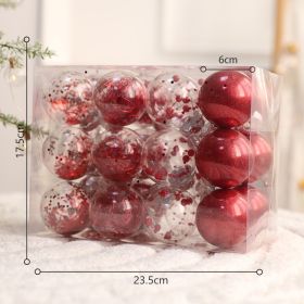 Christmas Tree Pendant Ball Creative Decoration (Option: Transparent red24)