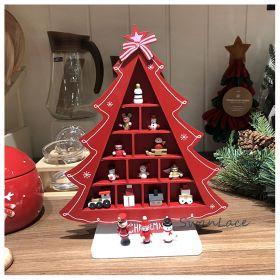 Combination Three-dimensional Pendant Villain Wooden Christmas Tree Ornament (Option: House tree-28.5cm)