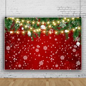 Christmas Red Background Wall Spot Snowflake Shooting Props Photography Background Fabric (Option: 11309982 Color-7x5ft)