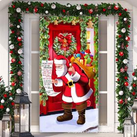 Christmas Door Width Happy New Year Santa Claus Door Curtain Background (Option: Type B)