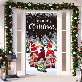 Christmas Curtain Decoration Hanging Cloth Background (Option: 25 Style-90x200cm)