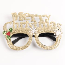 Christmas Decorations Dance Party Glasses Dress Up Props (Option: Gold Letters)