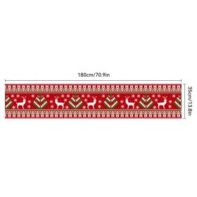 Christmas Tablecloth Polyester Fiber Oxford Cloth Table Runner (Option: SDZB023183503-Oxford Cloth 180x35cm)